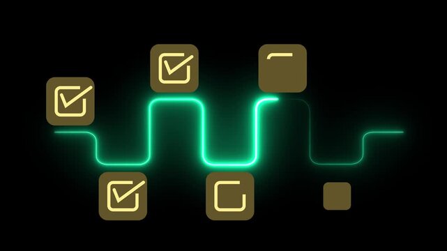 Error warning concept on the black background. Warning system for notification error and maintenance. Motion graphics of Incident, risk, contingency management. 4k video animation.