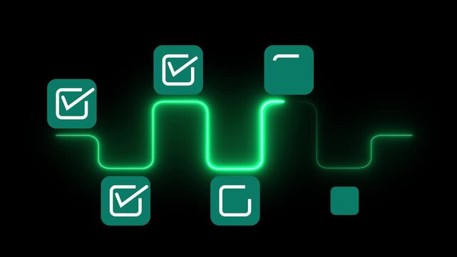 Error warning concept on the black background. Warning system for notification error and maintenance. Motion graphics of Incident, risk, contingency management. 4k video animation.