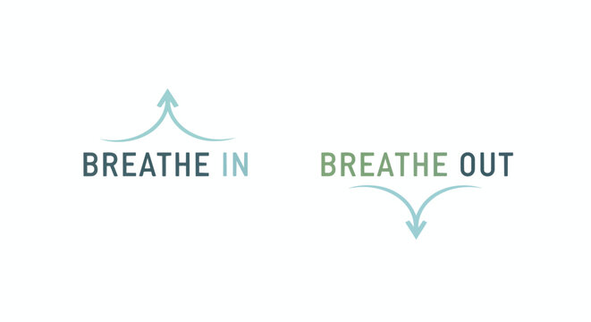 Visual representation of deep breathing instructions for mindfulness and relaxation exercises promoting calm and well-being a core step for improved