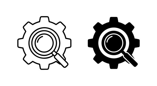 Search and Analyze Industrial Gear Settings with Magnifying Glass Icons