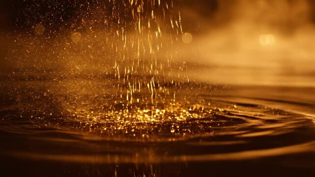 Golden Rain - A Mesmerizing Display of Liquid Gold Splashing.