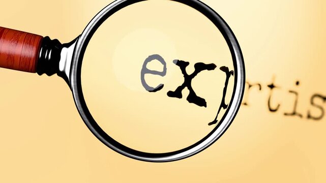 Expertise under close examination. Focusing on Expertise, analyzing it, taking a closer look. Concentrating on Expertise, reviewing it, searching for answers