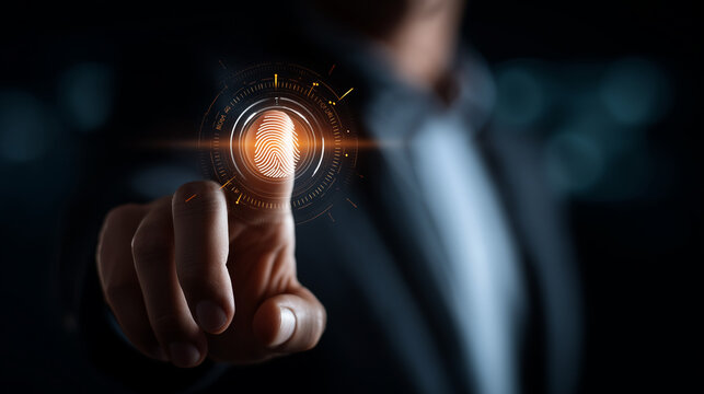 KYC verification concept faceless person interacting know your customer compliance security interface digital screen identity verification E KYC digital identity security