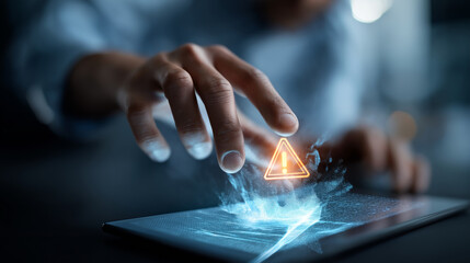 Cybersecurity alert concept digital warnings transparent interface cyber threat security notification online protection technological defense digital safety defocused