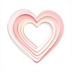 Minimalist Layered Heart Art: Serene and Elegant Paper Craft Design