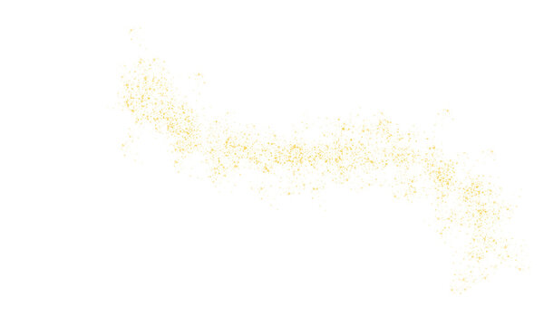Golden Glitter Luxury wave on transparent Background .Artistic golden brush strokes combined with fine particle dust ,creating a dramatic and luxurious abstract design.