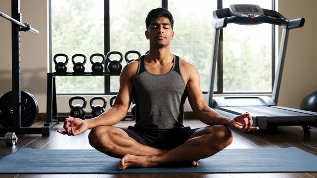 Mindful Fitness - Mans Journey from Weights to Zen Meditation in Gym.