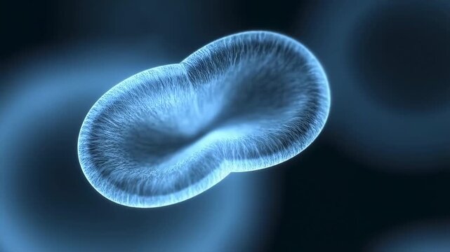 Microscopic cell division illustrated through three sequential stages