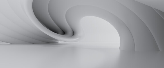 Fototapeta premium Abstract Futuristic empty floor and room Sci-Fi Corridor With light for showcase,room,interior,display products.Modern Future cement floor and wall background technology interior concept.3d render