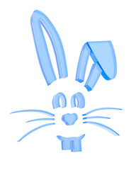 Obraz premium Glass rabbit on white background. Isolated 3D illustration