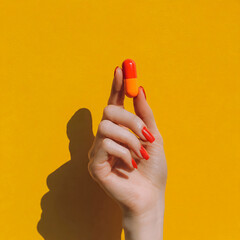 Main de femme tenant un g&eacute;lule