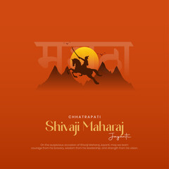 Happy Chhatrapati Shivaji Maharaj Jayanti Post and Flyer Template. Shivaji Jayanti Celebration Poster and Background with Text Vector Illustration