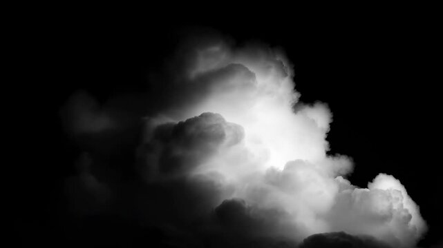 Dramatic timelapse of billowing storm clouds illuminated by soft moonlight