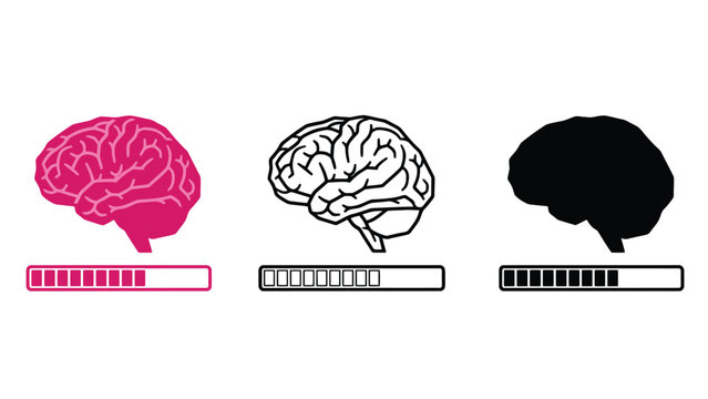 A colorful illustration of brain development and progress in a simple graphic design
