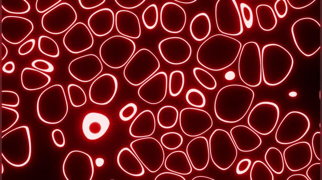 Neon animated red bubbles background VJ seamless loop