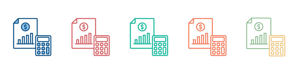 Accounting Icon Set Multiple Style Collection 