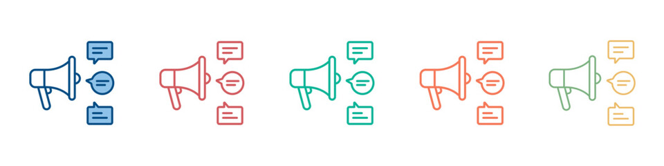 Public Relations Icon Set Multiple Style Collection 