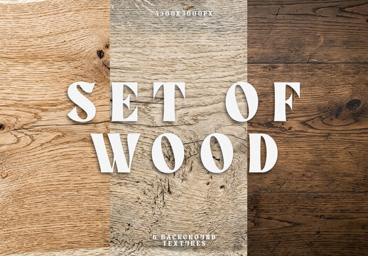 Set Of 6 Natural Wood Background Textures