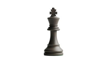 Black Chess King Piece Isolated On Dark Background