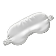 White Satin Sleep Mask on White Background.