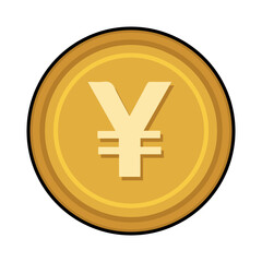 Obraz premium COIN CARTOON WITH CURRENCY ICON SYMBOL YEN JAPAN
