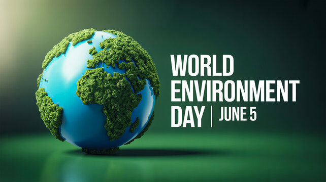 World environment day June 5 celebration with vibrant green earth model