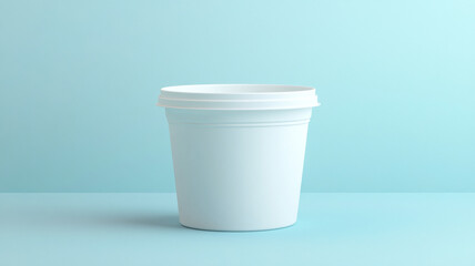 White blank plastic bucket for packaging.