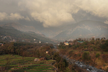 cloudy landscape view of dharamshala himachal pradesh