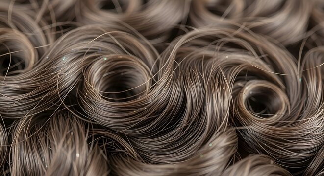  close-up of short perm hair curls