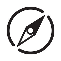 Fototapeta premium Compass Navigation Symbol on White Background