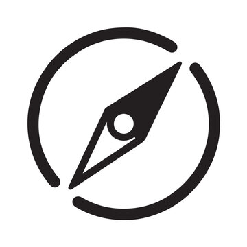 Compass Navigation Symbol on White Background