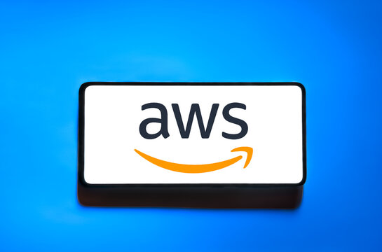 AWS .- Amazon Web Services logo on smartphone screen. Link&ouml;ping, &Ouml;sterg&ouml;tland, Sweden. 01-20-2026. 
