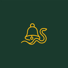 Bell serpent logo in mystical and clean simple line style.