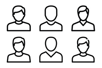 Fototapeta premium Minimalist Modern user social interaction outine icons set with editable stroke.