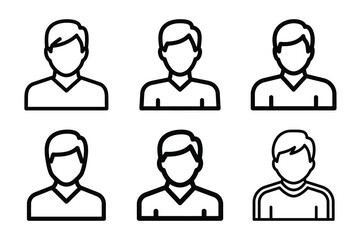 Fototapeta premium Minimalist Modern user social participation outine icons set with editable stroke.