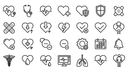 Fototapeta premium Collection of Medical Icons and Symbols.