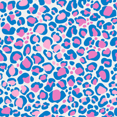 Fototapeta premium Animal skin print. Leopard`s spotted fur seamless pattern design. Background with abstract blob, rosettes texture. Trendy vector illustration for surface wrapping, fashion fabric design