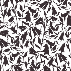 Beautiful floral seamless pattern. Cute natural background with wild meadow flowers. Hand drawn grunge wildflowers wallpaper. Simple daisy vector print for spring textile, fabric design