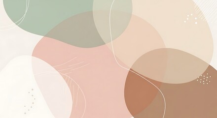 Pastel organic boho shapes abstract background