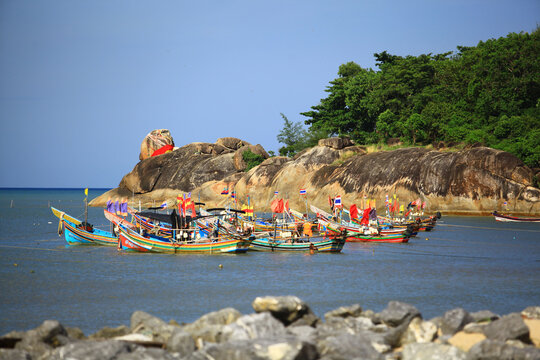 The scenery and calm of Khao Kao Seng (Nai Rang) a quaint beach front Muslim fishing village, Songkhla Province, Thailand