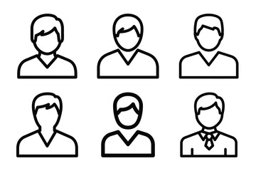 Fototapeta premium Minimalist Modern member social activity outine icons set with editable stroke.