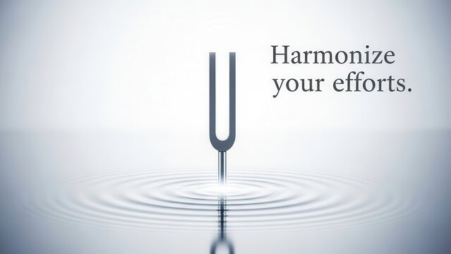 Tuning fork creating ripples on water surface