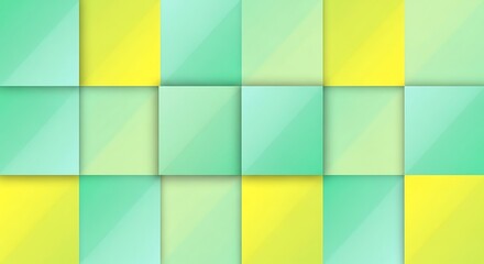 Geometric pastel green and yellow 3d tile pattern background