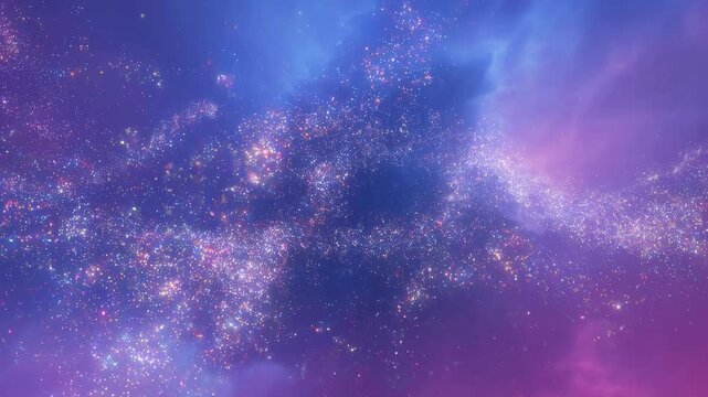 Ethereal cosmic background with shimmering stars and vibrant colors. Perfect for projects related to space, dreams, and imagination