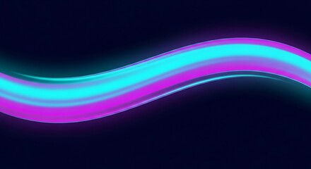 Neon cyan and magenta glowing wave line on dark background