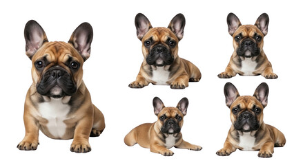 Fototapeta premium Collection of French Bulldog Puppies in Various Poses.