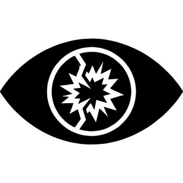 Eye Injury Impact Warning Icon Silhouette Vector