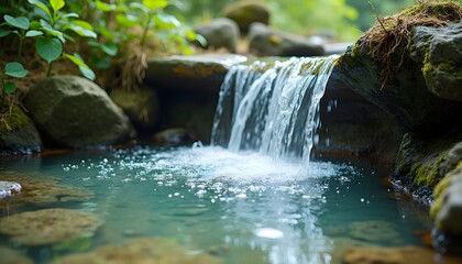 Kleiner Wasserfall im Wald

