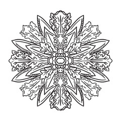 Baroque round design element engraved ornament illustration