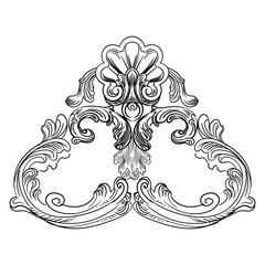 Floral decorative monogram vintage design element vector